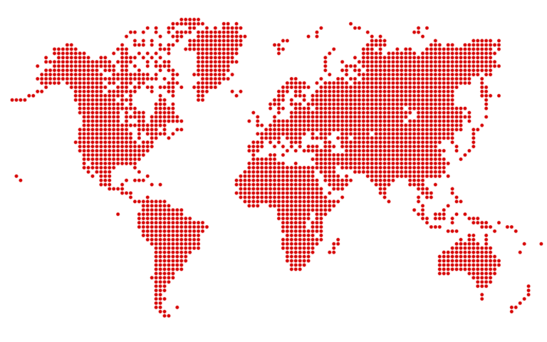 Okay Taxi - 1200px World map blue dots.svg